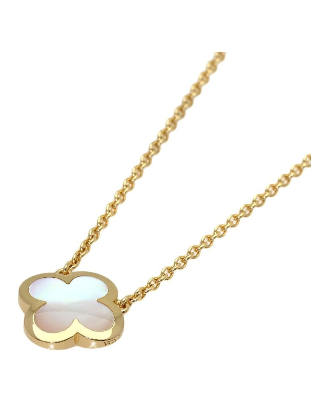 Van Cleef & Arpels Pure Alhambra Shell Necklace 18k Yellow Gold